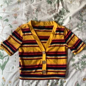 Colorful Bershka mock-cardigan!